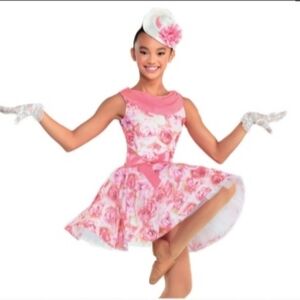 Revolution Dance Costume Jazz Dress Floral Pink SA